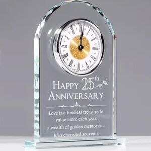 Elegant Gold and Silver Anniversary Clock